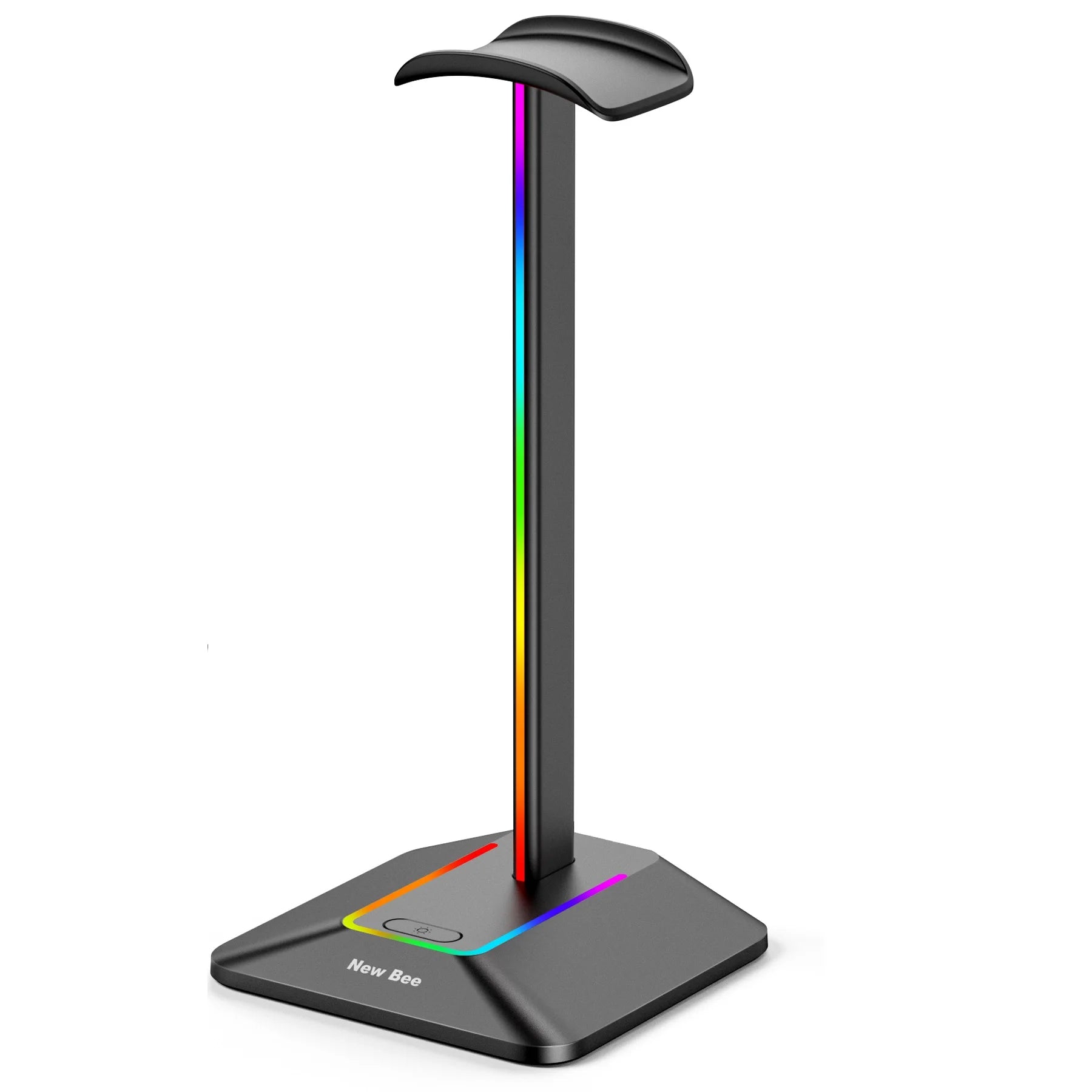 SetupCove Headphone Stand – RGB Dual-USB Headset Holder for Gaming Desks (Black)