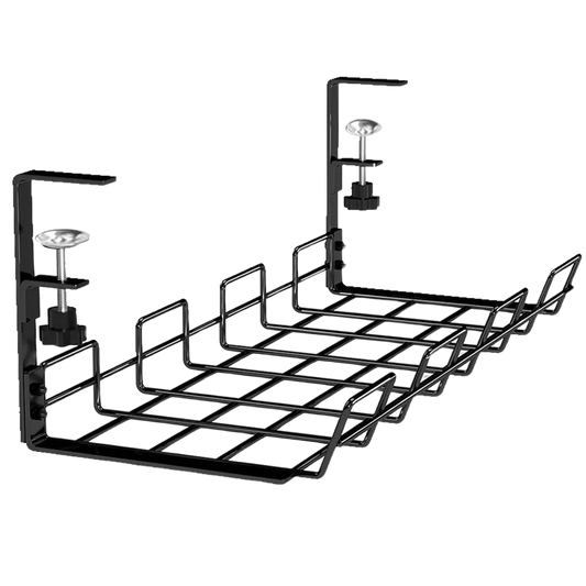 SetupCove Under-Desk Cable Tray – No-Drill Metal Cord Organizer for Home Offices